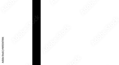 Minimalist abstract composition of a single vertical black line on a plain white background.