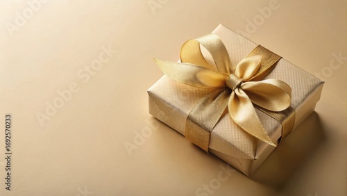 Wallpaper Mural A Luxurious Gold Gift Box with a Delicate Satin Ribbon Bow, Perfect for Special Occasions Torontodigital.ca