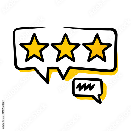 Podcast Episode Rating with Star Icon hand drawing icon for web and graphic design