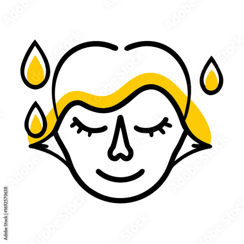 Pore Tightening hand drawing icon for web and graphic design