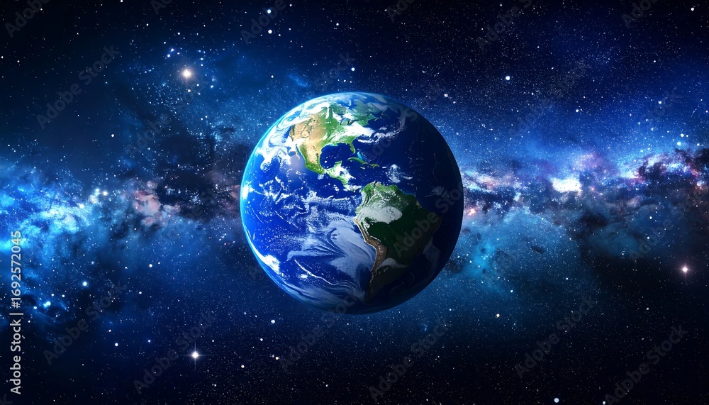 Obraz premium Earth in space, vibrant colors