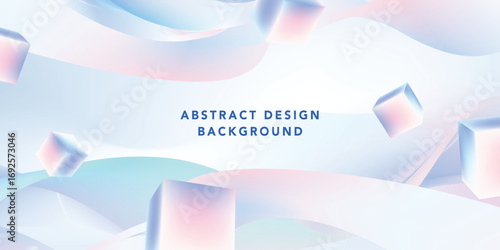 Abstract Futuristic Pastel 3D Cube Background