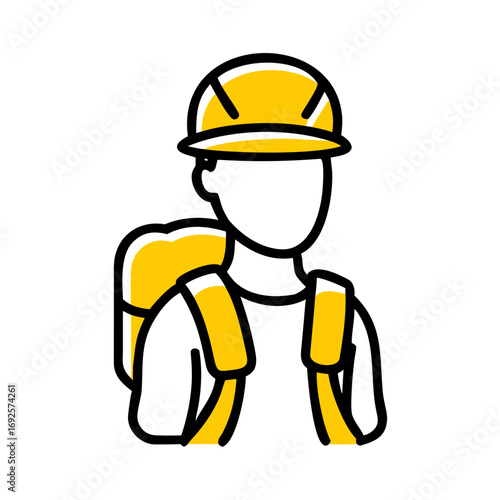 Soldier Backpack Rucksack hand drawing icon for web and graphic design