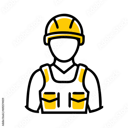 Soldier Tactical Vest Outfit hand drawing icon for web and graphic design