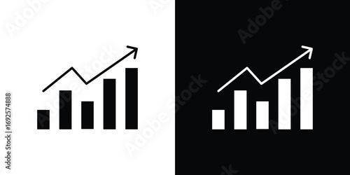 Growth chart icon logo. simple graphic symbols