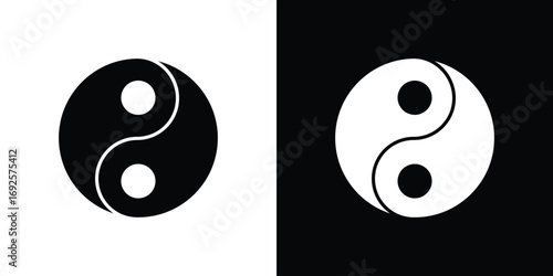 Yin yang icon logo. simple graphic symbols