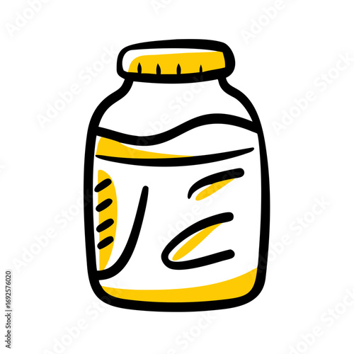 Whey Protein hand drawing icon for web and graphic design