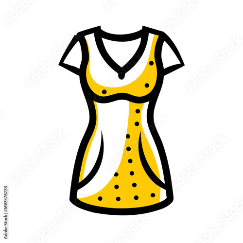 Women’s Tunic Fashion hand drawing icon for web and graphic design