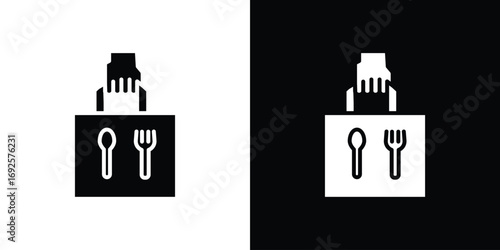 Take away food icon logo. simple graphic symbols