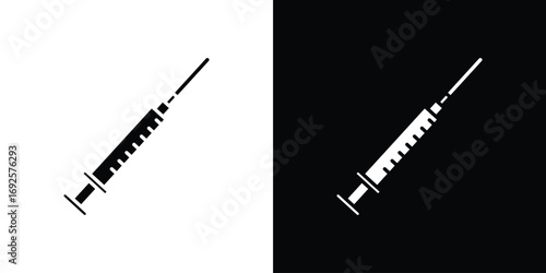 Syringe icon logo. simple graphic symbols