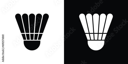 Shuttlecock icon logo. simple graphic symbols