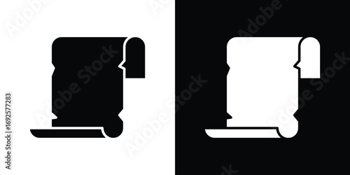 Scroll paper icon logo. simple graphic symbols