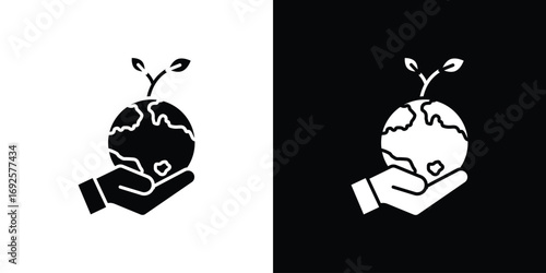 Save environment icon logo. simple graphic symbols