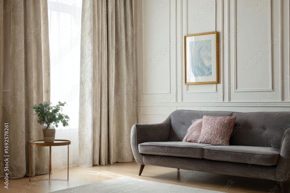 Fototapeta premium Elegant Living Room with Classic Decor