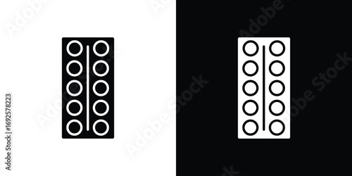 Pill blister pack icon logo. simple graphic symbols