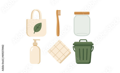 Glowing eco-friendly essentials: reusable tote, bamboo toothbrush, and more