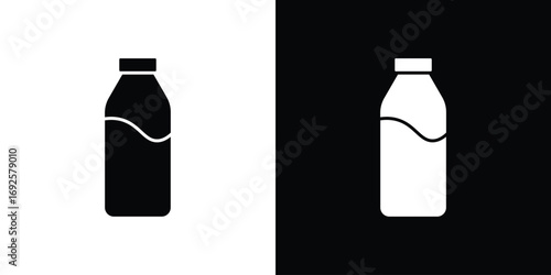 Milk bottle icon logo. simple graphic symbols