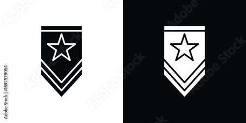 Military rank badge icon logo. simple graphic symbols