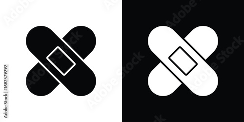 Medical patch icon logo. simple graphic symbols