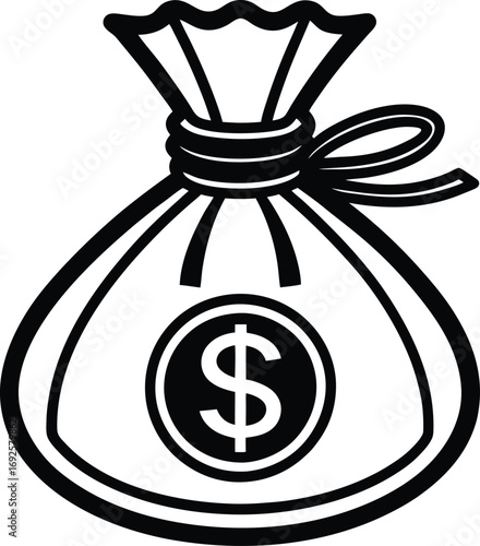 money bag icon vector
