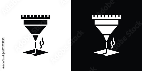 Laser machine icon logo. simple graphic symbols