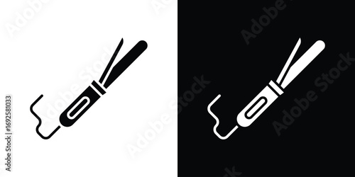Hair curler icon logo. simple graphic symbols
