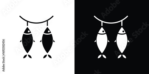 Dried fish icon logo. simple graphic symbols
