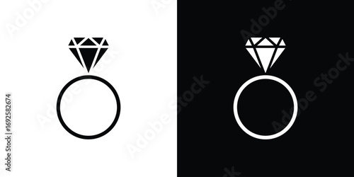 Diamond ring icon logo. simple graphic symbols
