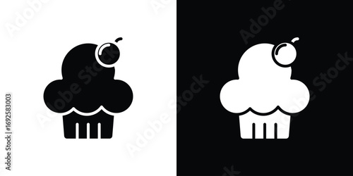 Cupcake icon logo. simple graphic symbols
