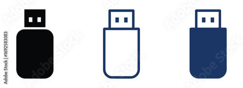 Usb icon logo design. Vector usb flash drive vector icon. Usb icon set. Flash disk sign and symbol. usb charging.