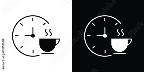 Coffee time icon logo. simple graphic symbols