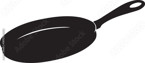 Frying Pan Silhouette Vector — Cookware Icon, Kitchen Utensil Clipart