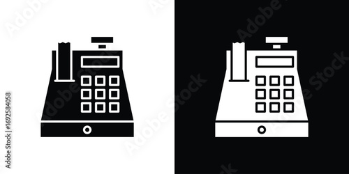 Cash register icon logo. simple graphic symbols