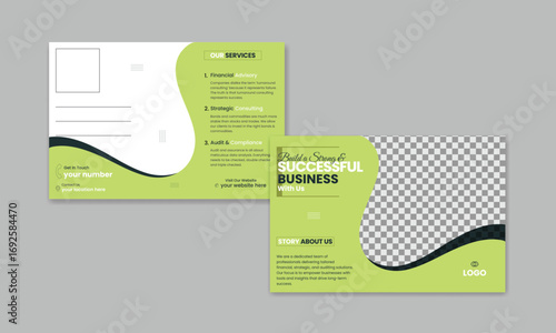 Creative professional corporate business postcard template for print
