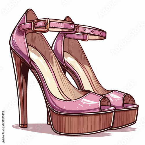  Vector image of beautiful high heels