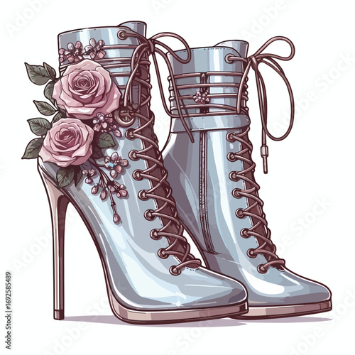  Vector image of beautiful high heels