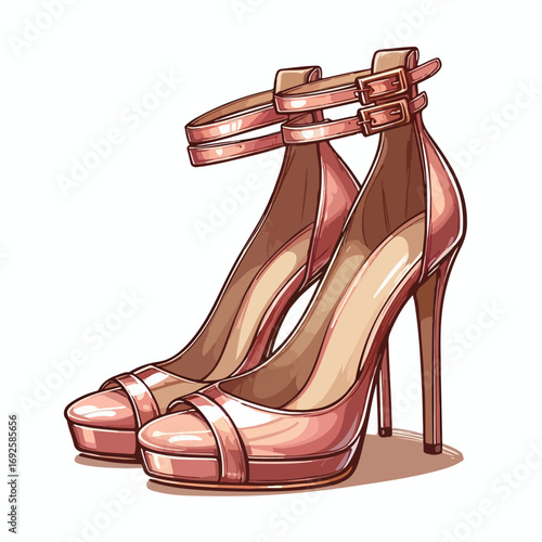  Vector image of beautiful high heels