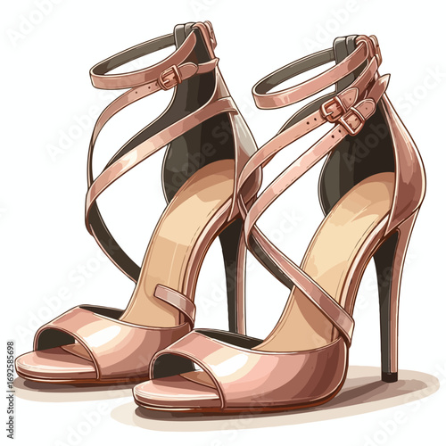  Vector image of beautiful high heels