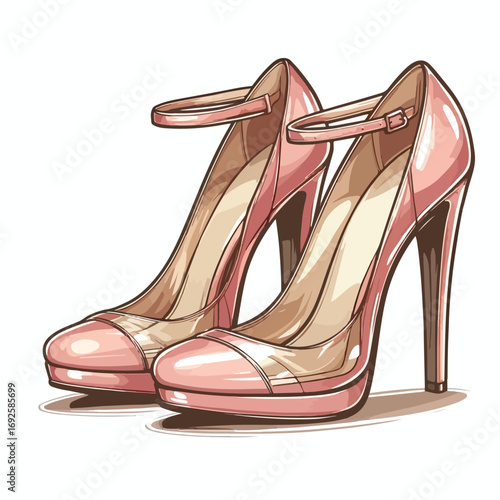  Vector image of beautiful high heels