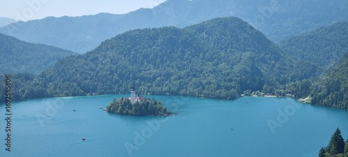 Stunning view on Lake Bled in Slovenia