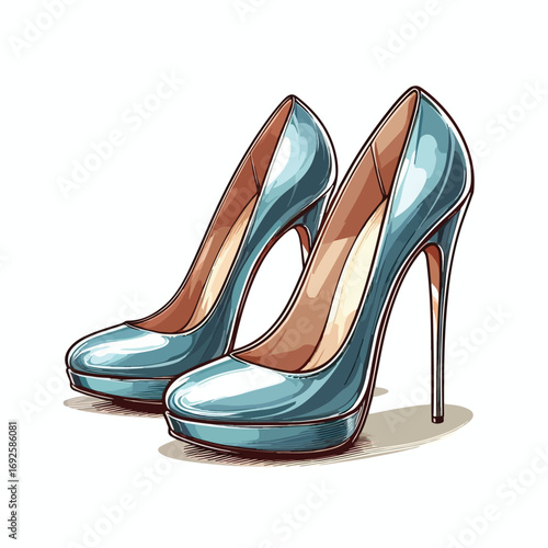  Vector image of beautiful high heels