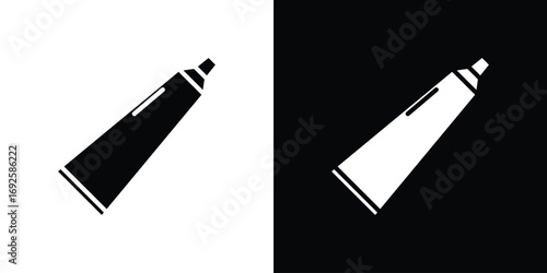 Toothpaste tube icon logo. simple graphic symbols