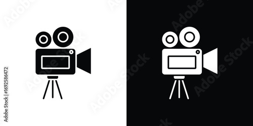 TV camera icon logo. simple graphic symbols
