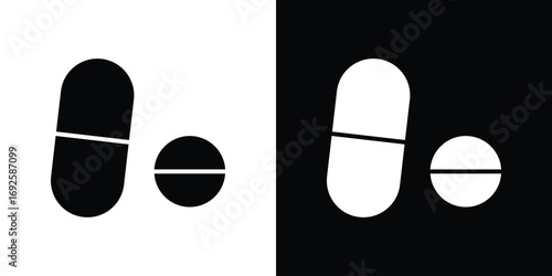 Painkiller pills icon logo. simple graphic symbols
