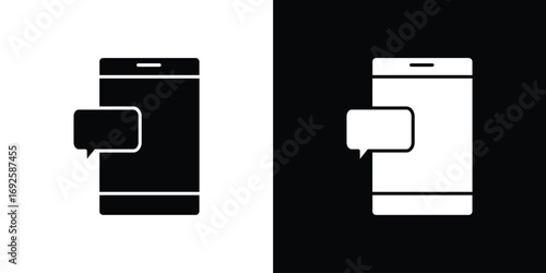 Mobile message notification icon logo. simple graphic symbols
