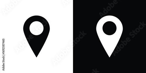 Map marker icon logo. simple graphic symbols