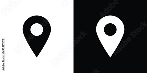 Map marker icon logo. simple graphic symbols