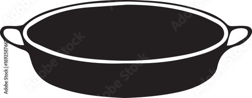 Frying Pan Silhouette Vector — Cookware Icon, Kitchen Utensil Clipart