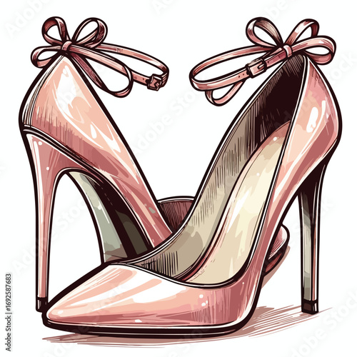  Vector image of beautiful high heels