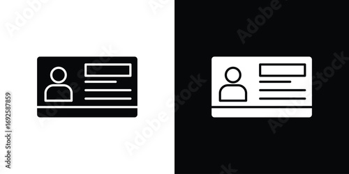 ID card icon logo. simple graphic symbols